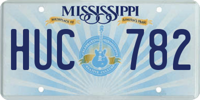 MS license plate HUC782