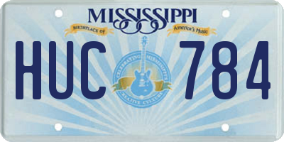 MS license plate HUC784