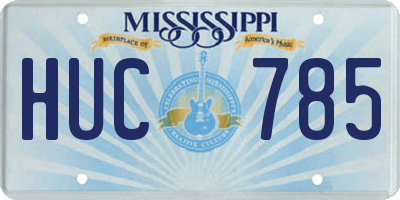 MS license plate HUC785