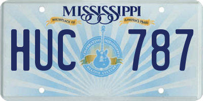 MS license plate HUC787