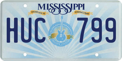 MS license plate HUC799