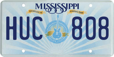 MS license plate HUC808
