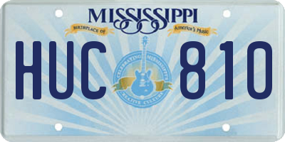MS license plate HUC810