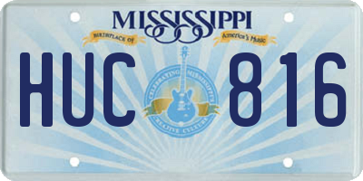 MS license plate HUC816
