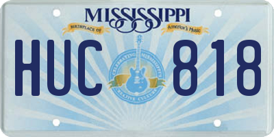 MS license plate HUC818