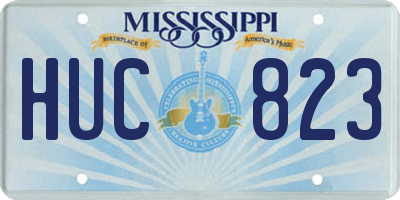 MS license plate HUC823