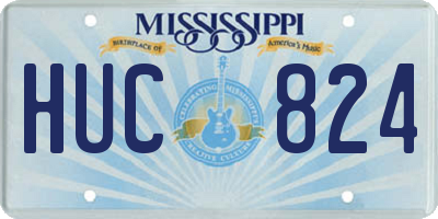MS license plate HUC824