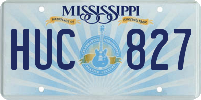 MS license plate HUC827
