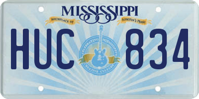 MS license plate HUC834