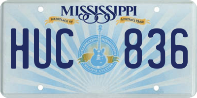 MS license plate HUC836