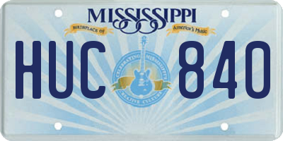 MS license plate HUC840