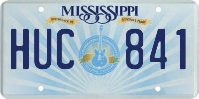 MS license plate HUC841