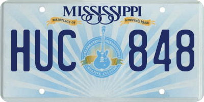 MS license plate HUC848
