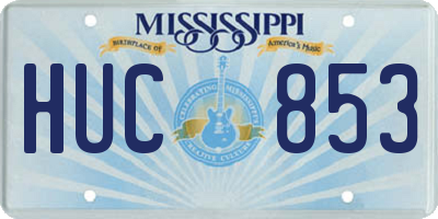 MS license plate HUC853