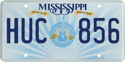 MS license plate HUC856
