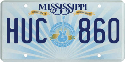 MS license plate HUC860