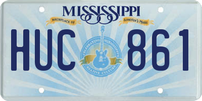 MS license plate HUC861