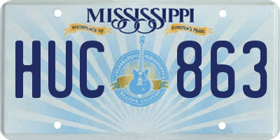 MS license plate HUC863