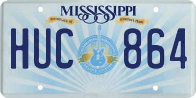 MS license plate HUC864
