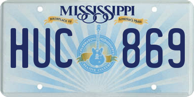 MS license plate HUC869