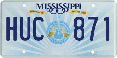 MS license plate HUC871