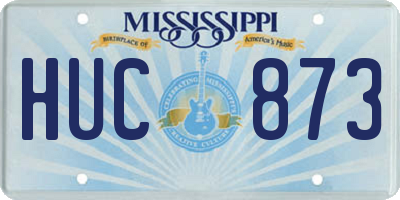 MS license plate HUC873