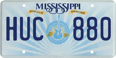 MS license plate HUC880