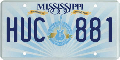 MS license plate HUC881