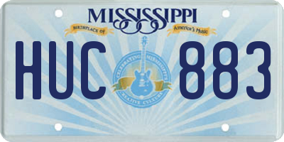 MS license plate HUC883