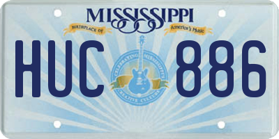 MS license plate HUC886