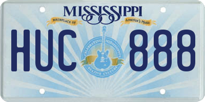 MS license plate HUC888