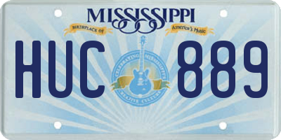 MS license plate HUC889