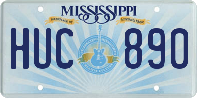 MS license plate HUC890