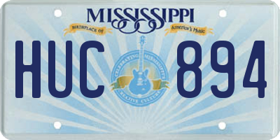 MS license plate HUC894
