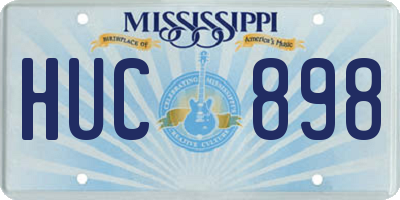 MS license plate HUC898