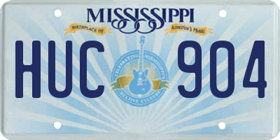 MS license plate HUC904