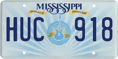 MS license plate HUC918