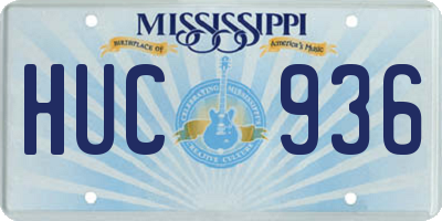 MS license plate HUC936