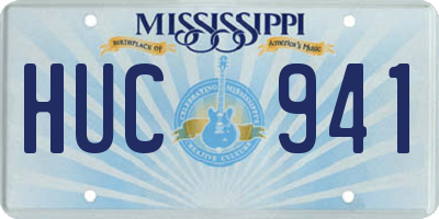 MS license plate HUC941