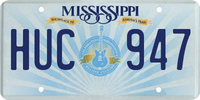 MS license plate HUC947