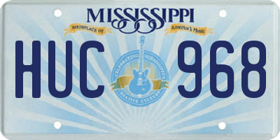 MS license plate HUC968