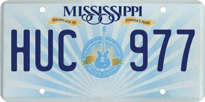 MS license plate HUC977