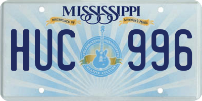 MS license plate HUC996