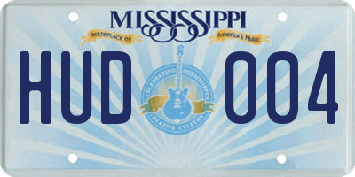MS license plate HUD004