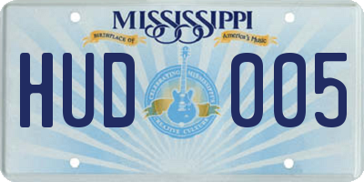 MS license plate HUD005