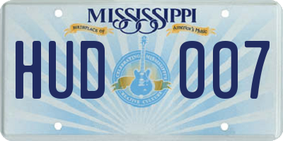 MS license plate HUD007