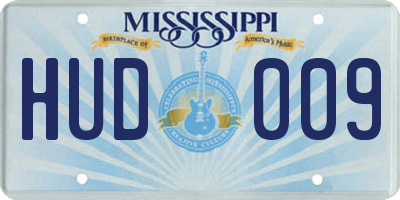 MS license plate HUD009