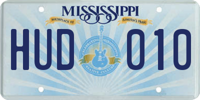 MS license plate HUD010