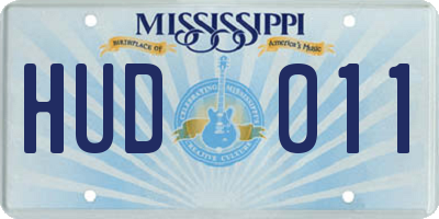 MS license plate HUD011