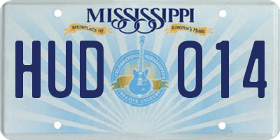 MS license plate HUD014